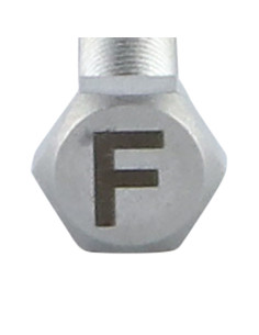 Parafuso de metais cabeça hexagonal 8X35 Aço inoxidável A4 com gravação de letras "F" 2
