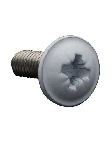 Parafuso de metais cabeça de cogumelo Pozi M6X16 Aço inoxidável A2 lacado a branco RAL9016 branco de sinalização