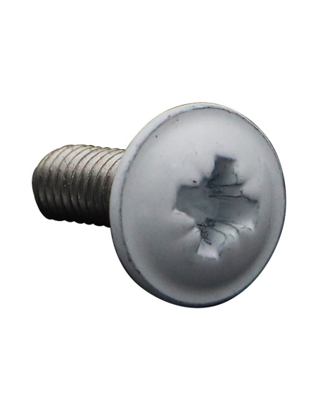 Parafuso de metais cabeça de cogumelo Pozi M6X16 Aço inoxidável A2 lacado a branco RAL9016 branco de sinalização