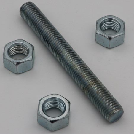 KIT 1 Perno M16X130 com 3 Porca M16 Aço zinco branco