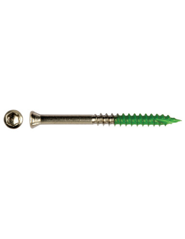 Parafuso de terraço pico cut cabeça fresada TORX T25 5,5 x 60 roscado sobre 32 Aço inoxidável A4 antifricção