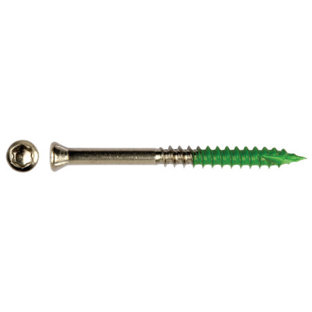 Parafuso de terraço pico cut cabeça fresada TORX T25 5,5 x 60 roscado sobre 32 Aço inoxidável A4 antifricção