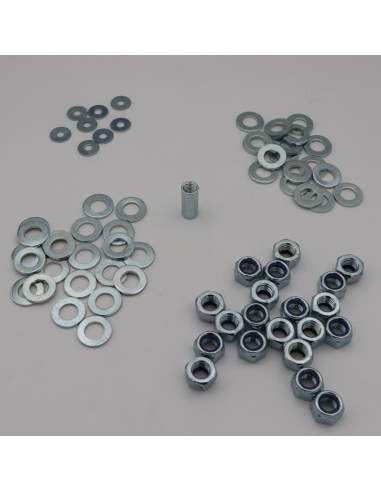 KIT Mangas Porcas Arruelas Aço zinco branco - Parafuso Express