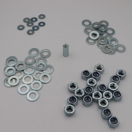 KIT Mangas Porcas Arruelas Aço zinco branco - Parafuso Express