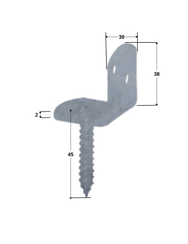 Suporte em forma de L para painel trançado com parafuso 30X2 forte resistência à corrosão Aço galvanizado a