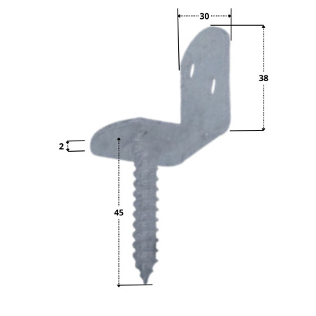 Suporte em forma de L para painel trançado com parafuso 30X2 forte resistência à corrosão Aço galvanizado a