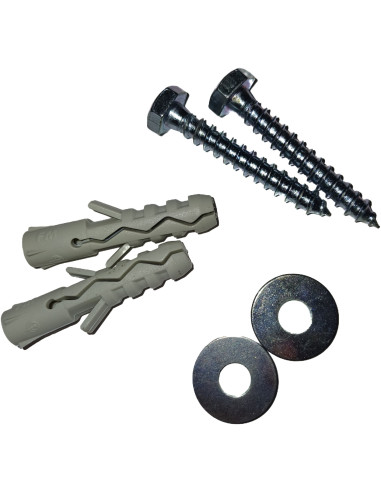 KIT 2 Parafusos Tirefond 6X40 COM2 Rondela e 2 Bucha