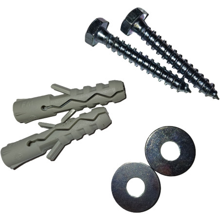 KIT 2 Parafusos Tirefond 6X40 COM2 Rondela e 2 Bucha