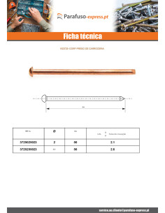 Unhas de massagem Cobre 2,5X50 - Parafuso Express 2