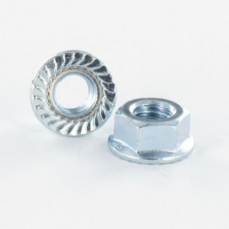 Porca flange dentado M5 Aço Geomet 500B - Parafuso Express