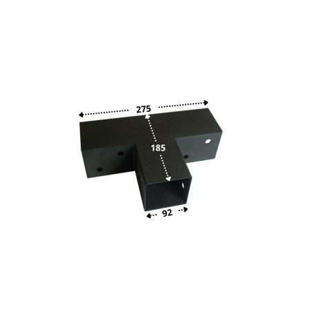 Placa de montagem EXPRESSAR em cabeça Aço zinco preto 92X185X275