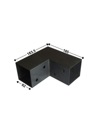 Placa de montagem EXPRESSAR em L Aço zinco preto 92 x 185 x 183,5