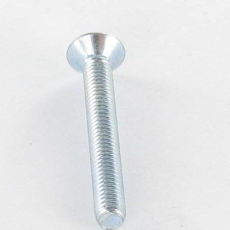 Parafuso de metais cabeça fresada hexagonal oca FHC M5X50 rosca total classe 10.9 chave de 3 Aço zinco branco