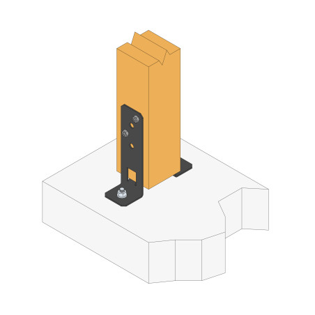 Postbasis ajuste SIMPSON Strong Tie 200X55 RAL9005 preto escuro