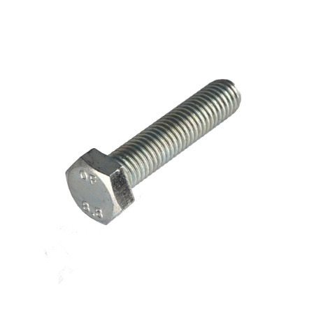 Parafuso de metais cabeça hexagonal M7X60 Classe 8.8 Aço zinco branco passo de rosca de 100