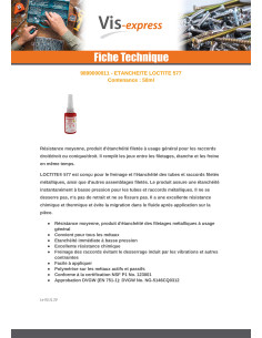 Vedação resistência média LOCTITE 577 - Parafuso Express 2