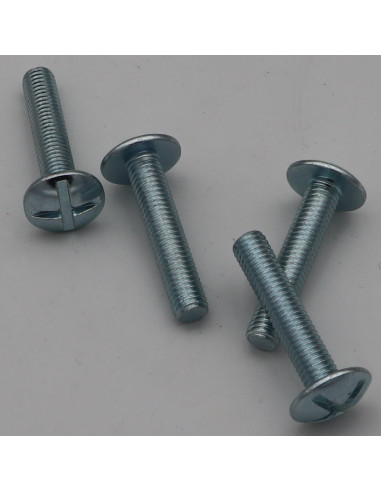 Saco 4 Parafuso de metais cabeça de cogumelo M8X40 Aço zinco branco