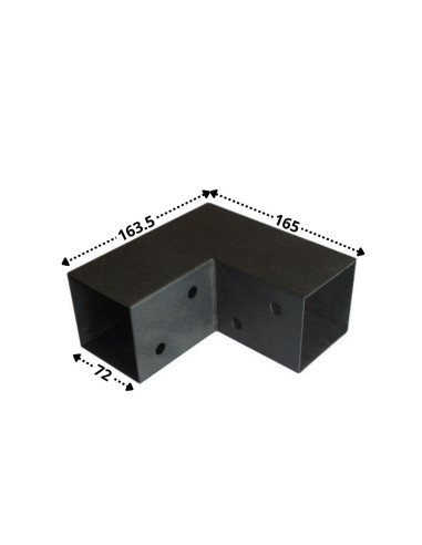 Placa de montagem EXPRESSAR em L Aço zinco preto 72 x 165 x 163,5