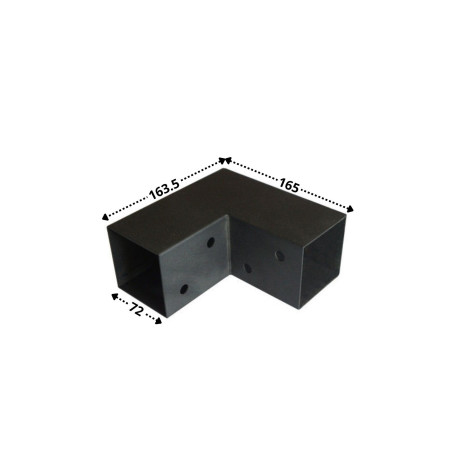 Placa de montagem EXPRESSAR em L Aço zinco preto 72 x 165 x 163,5
