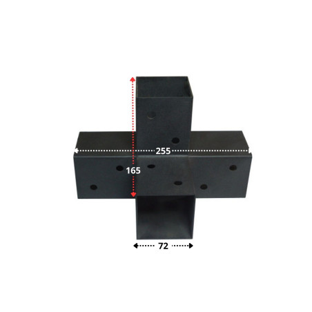 Placa de montagem EXPRESSAR 4 Direções Aço zinco preto 72X165X255