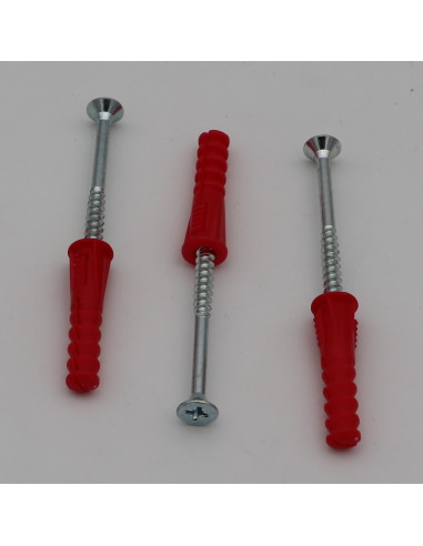 KIT 3 Bucha veremelho 9X39 com 3 Parafuso de madeira aglomerado