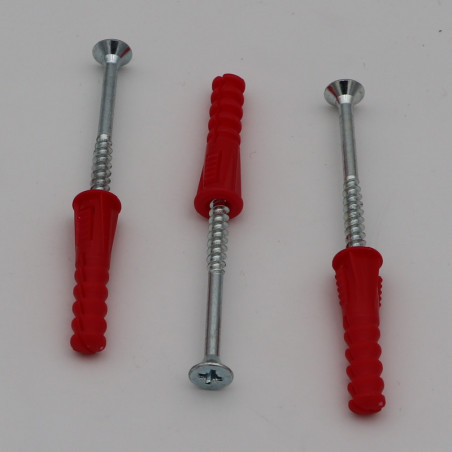 KIT 3 Bucha veremelho 9X39 com 3 Parafuso de madeira aglomerado