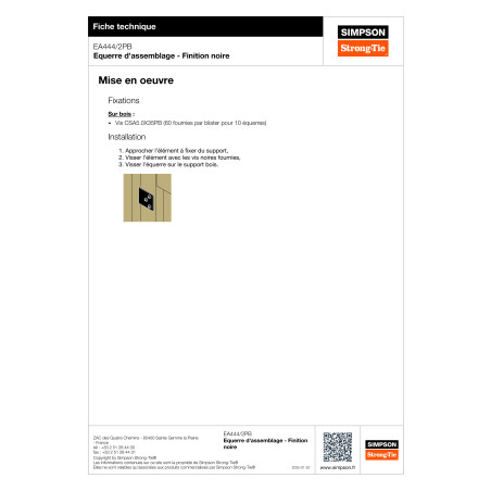 Curva SIMPSON Strong Tie 40x40x40 espessura 2 RAL9005 preto escuro