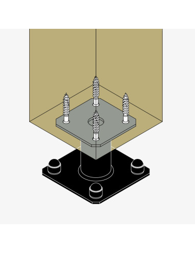 Postbasis fixo SIMPSON Strong Tie 130X130 RAL9005 preto escuro