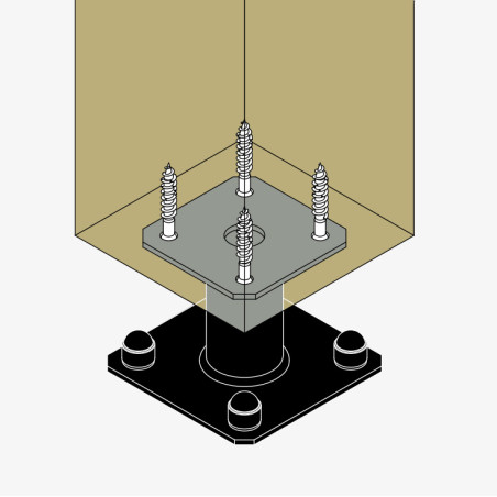 Postbasis fixo SIMPSON Strong Tie 130X130 RAL9005 preto escuro