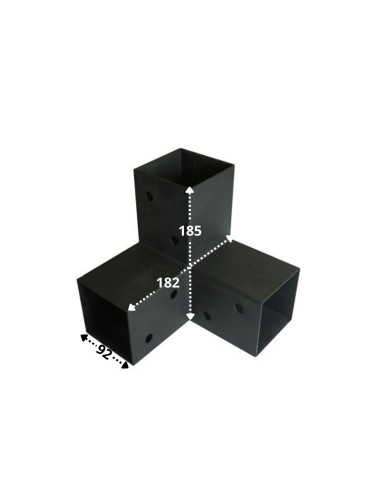 Placa de montagem EXPRESSAR 3 Direções Aço zinco preto 92X185X182