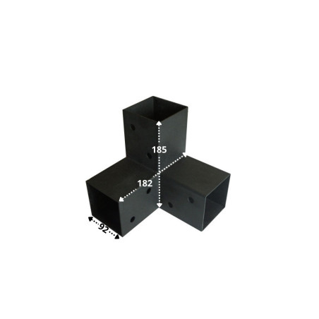 Placa de montagem EXPRESSAR 3 Direções Aço zinco preto 92X185X182