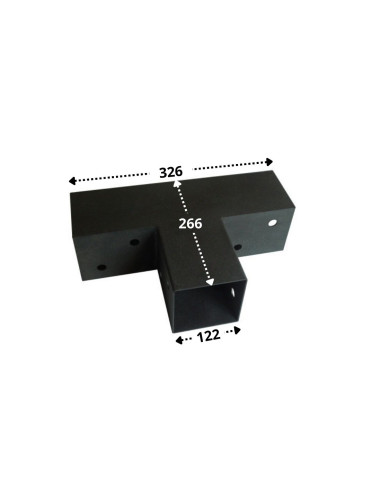 Placa de montagem EXPRESSAR em cabeça Aço zinco preto 122x266x326