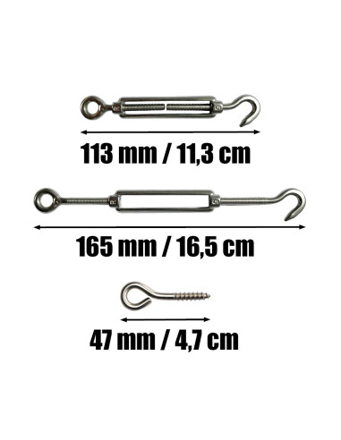 Kit di 30 metri di cavo in acciaio inox diametro 2