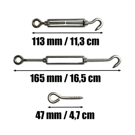 Kit di 30 metri di cavo in acciaio inox diametro 2