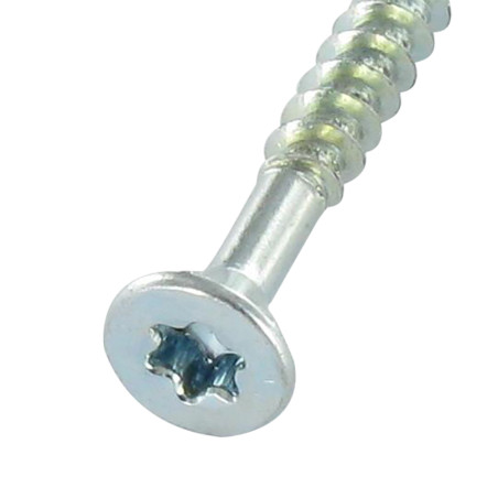 Parafuso médio cabeça fresada dentado TORX T20 4X30 roscado sobre 21 Aço zinco branco