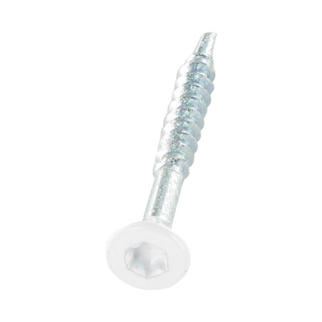 Parafuso de madeira aglomerado médio cabeça fresada dentado TORX T20 4X35 roscado sobre 24 Aço zinco branco RAL9010