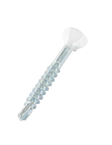 Parafuso de madeira aglomerado médio cabeça fresada dentado TORX T20 4X35 roscado sobre 24 Aço zinco branco RAL9010