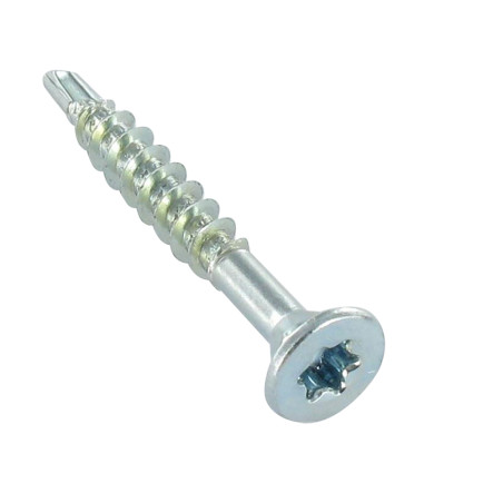 Parafuso médio cabeça fresada dentado TORX T20 4X50 roscado sobre 35 Aço zinco branco