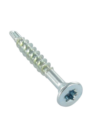 Parafuso médio cabeça fresada dentado TORX T20 4X60 roscado sobre 40 Aço zinco branco