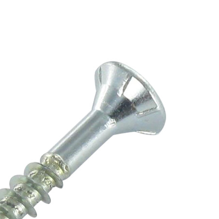 Parafuso médio cabeça fresada dentado TORX T20 4X60 roscado sobre 40 Aço zinco branco