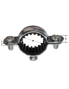 Colar de fixação simples à prova de som M7X150 diâmetro 48 Aço zinco branco 2