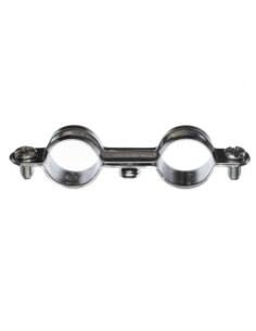 Abraçadeira dupla de metal para mangueira M7X150 diâmetro 28 Aço zinco branco