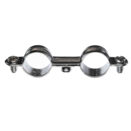 Abraçadeira dupla de metal para mangueira M7X150 diâmetro 12 Aço zinco branco