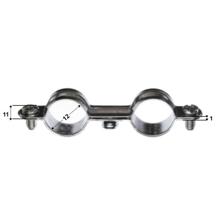 Abraçadeira dupla de metal para mangueira M7X150 diâmetro 12 Aço zinco branco