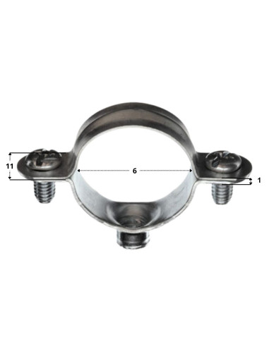 Abraçadeira de mangueira metálica M7X150 diâmetro 6 Aço zinco branco