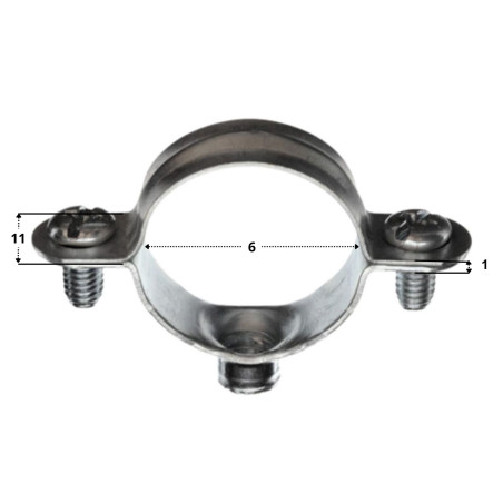 Abraçadeira de mangueira metálica M7X150 diâmetro 6 Aço zinco branco