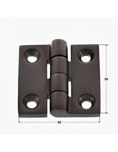 Dobradiça quadrado 50X50 Aço inoxidável A4 Preto