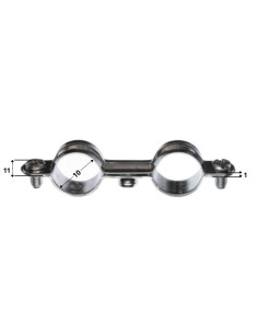 Abraçadeira dupla de metal para mangueira M7X150 diâmetro 10 Aço zinco branco 2
