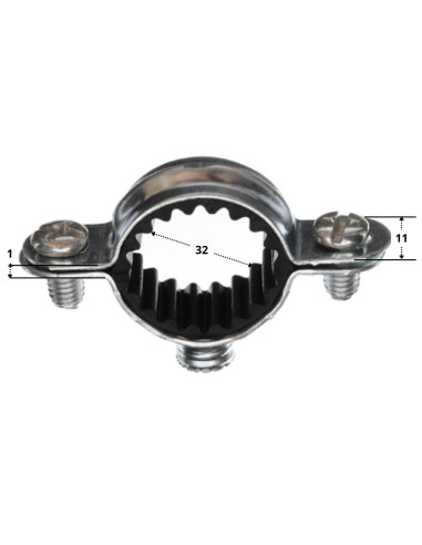 Colar de fixação simples à prova de som M7X150 diâmetro 32 Aço zinco branco