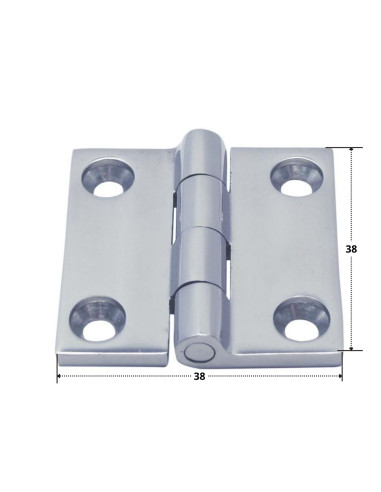 Dobradiça quadrado 38X38 Aço inoxidável A4 - Parafuso Express